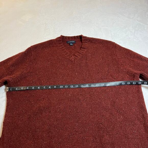 Lands' End Men's V-Neck Lambswool Nylon Blend Pullover Knit Sweater Size X-Large - Picture 6 of 7